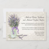 カントリー素朴メイスンジャールレースンラベンダーフローラ 招待状 (正面)