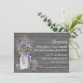 カントリー素朴メイスンジャールレースンラベンダーフローラ 招待状 (スタンド正面)