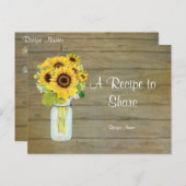 カントリー素朴メイソンの瓶の花ひまわり花束 ポストカード (正面/裏面)