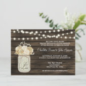 カントリー素朴メイソンジャーデイジーバーンウッドズ結婚ズ 招待状 (スタンド正面)