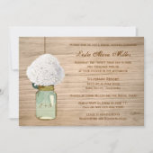 カントリー素朴メイソンジャールアジサイブライダルシャワー 招待状 (正面)