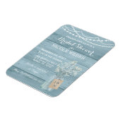 カントリー素朴メイソンジャールブルーブライダルシャワー招待状 マグネット (左側)