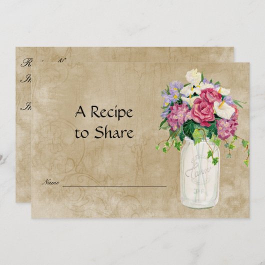 カントリー素朴メイソンジャールブーケブライダルレシピ (正面/裏面)