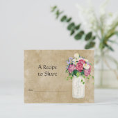 カントリー素朴メイソンジャールブーケブライダルレシピ ポストカード (スタンド正面)