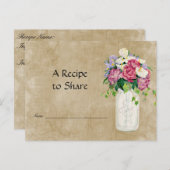 カントリー素朴メイソンジャールブーケブライダルレシピ ポストカード (正面/裏面)