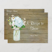 カントリー素朴メイソンジャール赤面ブルーアジサイ ポストカード (正面/裏面)