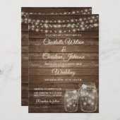 カントリー素朴メイソンライト結婚式招待状 招待状 (正面/裏面)