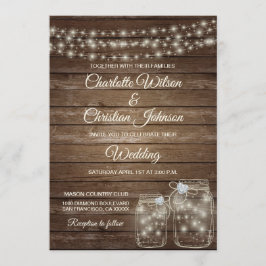 カントリー素朴メイソンライト結婚式招待状 招待状