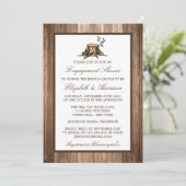 カントリー素朴モノグラムツリーウッド婚約 招待状 (スタンド正面)
