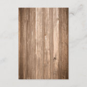 カントリー素朴モノグラムツリー&ウッド結婚ズ詳細 エンクロージャーカード (裏面)