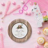 カントリー素朴モノグラムツリー&ウッド結婚ズ ペーパープレート (パーティー)