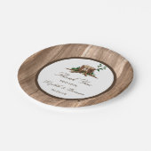 カントリー素朴モノグラムツリー&ウッド結婚ズ ペーパープレート (アングル)