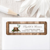 カントリー素朴モノグラムツリー&ウッド結婚ズ ラベル (インサイチュ)