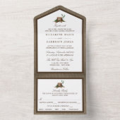 カントリー素朴モノグラムツリー&バ結婚ラップ オールインワン招待状 (内側)