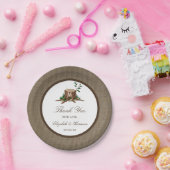 カントリー素朴モノグラムツリー&バ結婚ラップ ペーパープレート (パーティー)