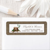 カントリー素朴モノグラムツリー&バ結婚ラップ ラベル (インサイチュ)