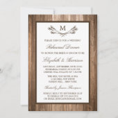 カントリー素朴モノグラムブランチリハーサルディナー 招待状 (正面)