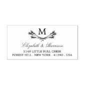 カントリー素朴モノグラムブランチ差出人住所 セルフインキングスタンプ (デザイン)