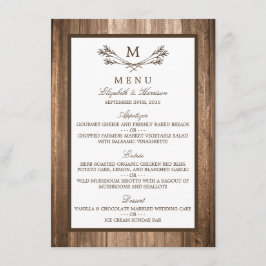 カントリー素朴モノグラムブランチ&ウッド結婚ズメニュー メニュー