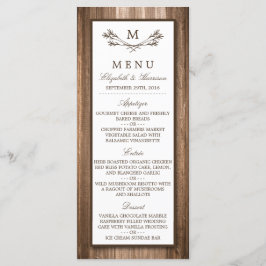 カントリー素朴モノグラムブランチ&ウッド結婚ズメニュー メニュー