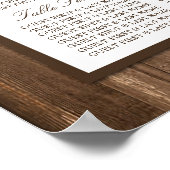 カントリー素朴モノグラムブランチ&ウッド結婚ズ ポスター (角)