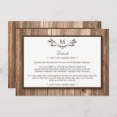 カントリー素朴モノグラムブランチ&ウッド詳細カード エンクロージャーカード (正面/裏面)