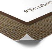 カントリー素朴モノグラムブランチ&バーラップ結婚ズ ポスター (角)