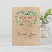 カントリー素朴ユーカリハート セーブザデート (スタンド正面)