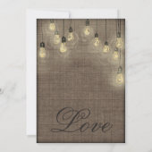 カントリー素朴ライツバーラップ結婚式招待状 招待状 (裏面)