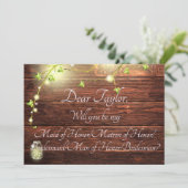 カントリー素朴ライツメイドMatron男Bridesmaid 招待状 (スタンド正面)