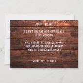 カントリー素朴ライツメイドMatron男Bridesmaid 招待状 (裏面)