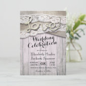 カントリー素朴ラブロープバーラップレースバーンウェディング 招待状 (スタンド正面)