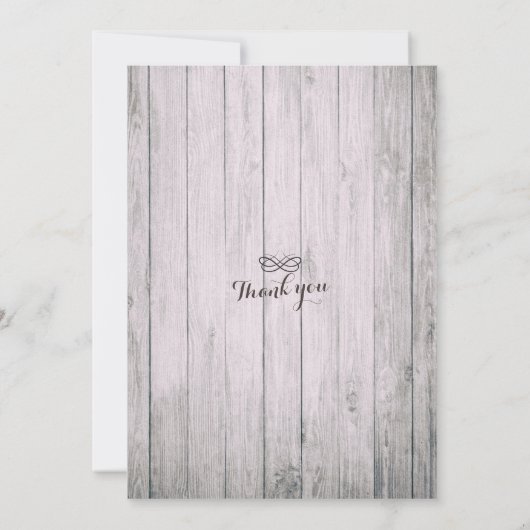 カントリー素朴ラブロープバーラップレースバーンウェディング 招待状 (裏面)