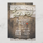 カントリー素朴ラブロープレースバチェロレッテ 招待状 (正面/裏面)