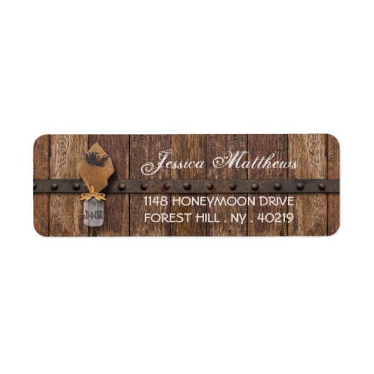 カントリー素朴ラベンダーメイソンジャーブライダルシャワー ラベル (正面)