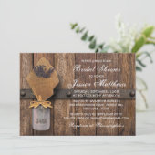 カントリー素朴ラベンダーメイソンジャーブライダルシャワー 招待状 (スタンド正面)