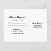 カントリー素朴ラベンダーライトウェディングRSVP インビテーションポストカード (裏面)