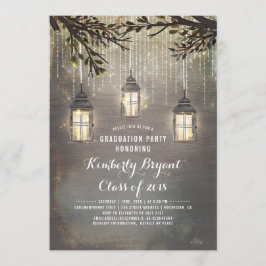 カントリー素朴ランタンガーデン卒業パーティー 招待状