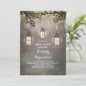 カントリー素朴ランタンズガーデンブライダルシャワー 招待状 (スタンド正面)