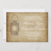 カントリー素朴ランタンヴィンテージウェディング招待状 招待状 (正面)