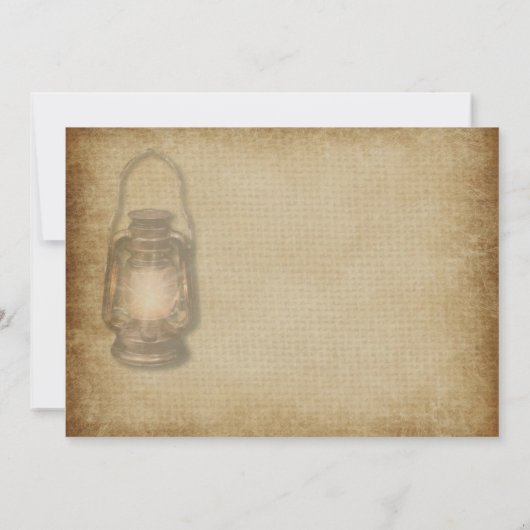 カントリー素朴ランタンヴィンテージウェディング招待状 招待状 (裏面)