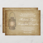 カントリー素朴ランタンヴィンテージウェディング招待状 招待状 (正面/裏面)