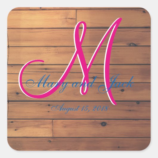 カントリー素朴ランチバーンウォール3Dモノグラム スクエアシール (正面)