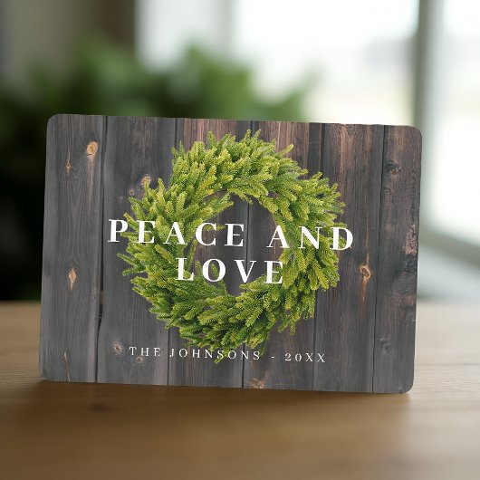 カントリー素朴リース植物木材クリスマス シーズンカード