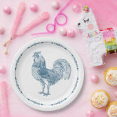 カントリー素朴ルースターブルー紙プレート ペーパープレート (パーティー)