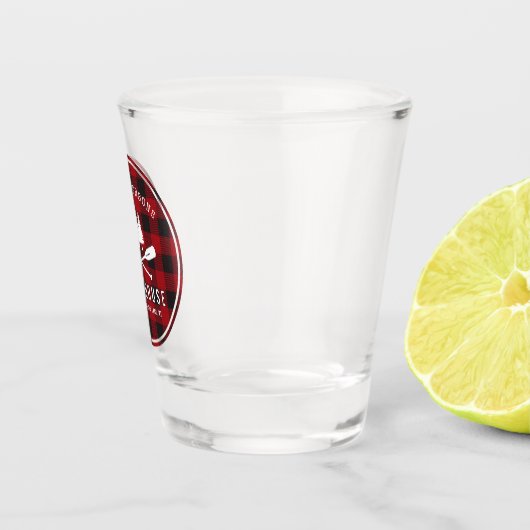 カントリー素朴レイクハウスツリーレッドバッファロープレイド ショットグラス (右)