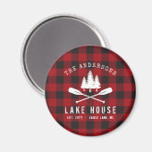 カントリー素朴レイクハウスツリーレッドバッファロー マグネット (正面/裏面)