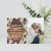 カントリー素朴レッドアイボリーフローラレースウッド セーブザデート (スタンド正面)