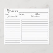 カントリー素朴レッドギンガムファミリーレシピカード (裏面)