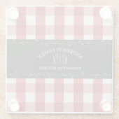 カントリー素朴レッドジンガム黒い黒板 ガラスコースター (裏面)